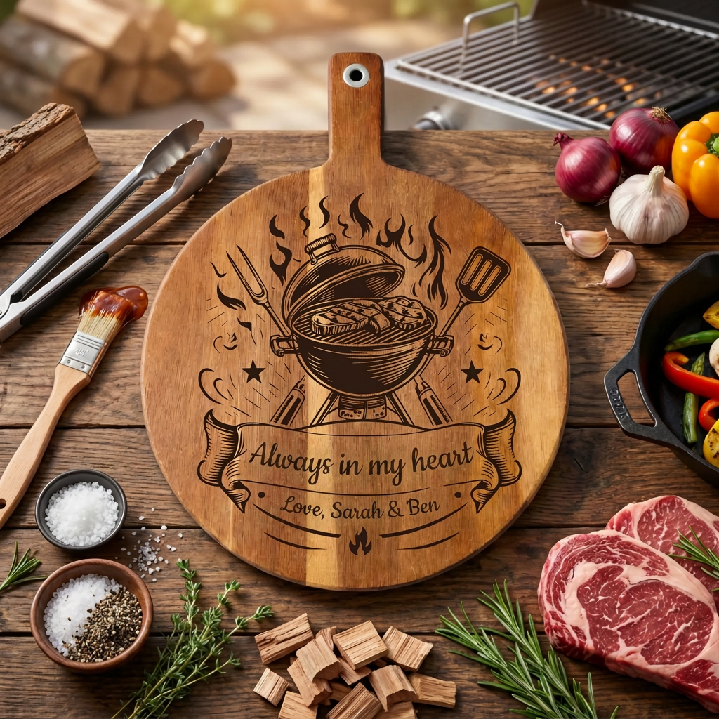 Grill Master Cutting Board — Luxury Personalized BBQ Gift