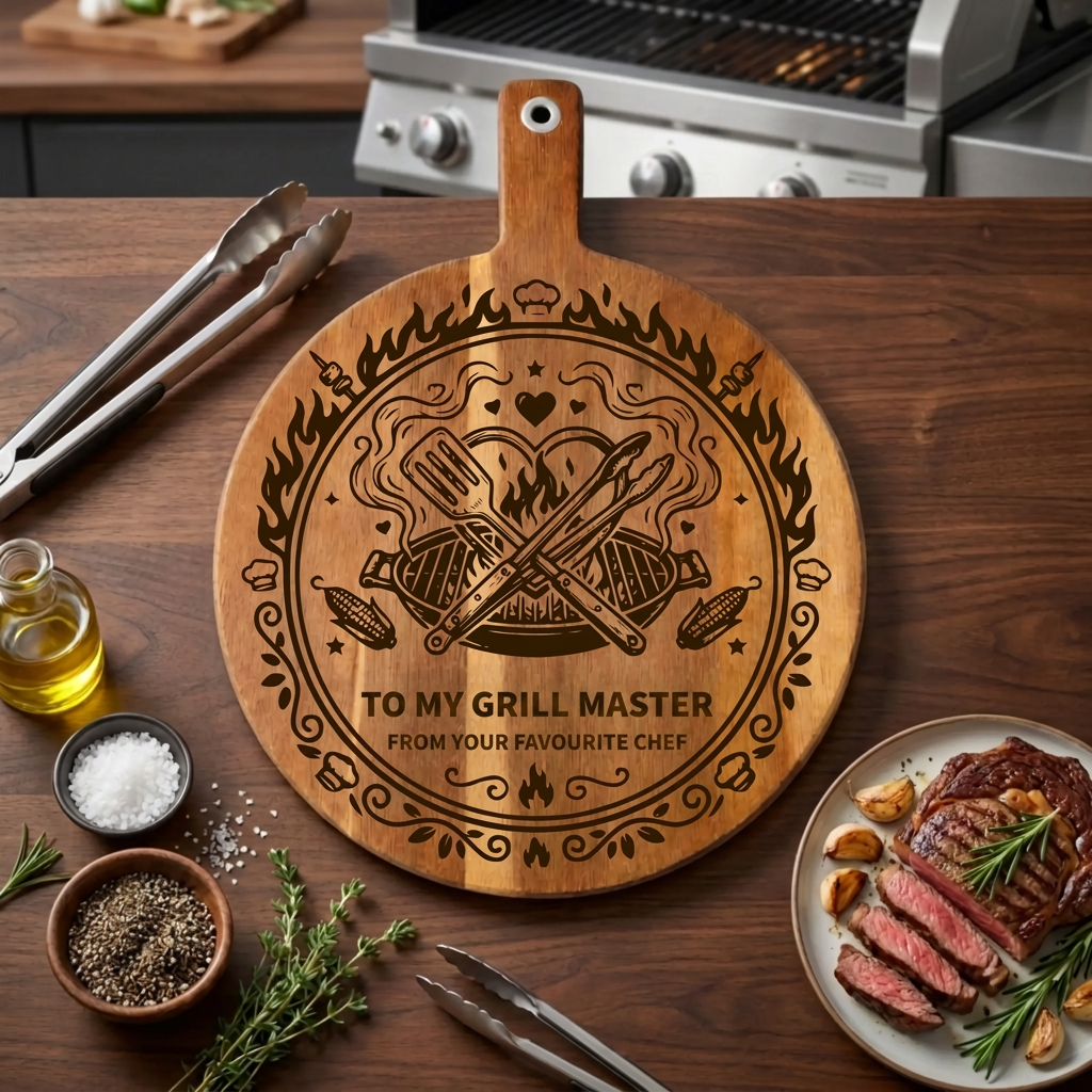 Round Cutting Board for the Grill Queen