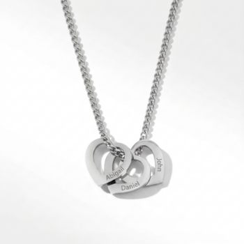 Women's Hearts Necklace with Names — Perfect Gift for Her