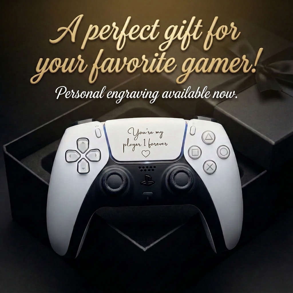 PS5 Controller with Custom Engraving — Valentine's Edition