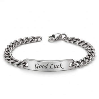 Luxury Men's Engraved Bracelet with Personal Dedication Engraving