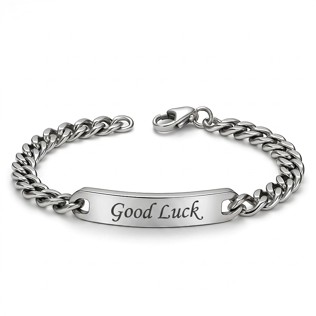 Luxury Men's Engraved Bracelet with Personal Dedication Engraving