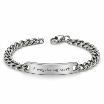 Luxury Men's Engraved Bracelet with Dedication Engraved in Your Own Handwriting
