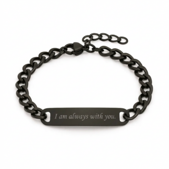 Luxury Men's Engraved Bracelet with Dedication Engraved in Your Own Handwriting