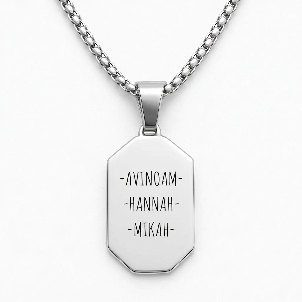 Luxury Stainless Steel Bar Necklace with Your Names