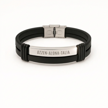 Men's Silver Bracelet with Your Names Engraved