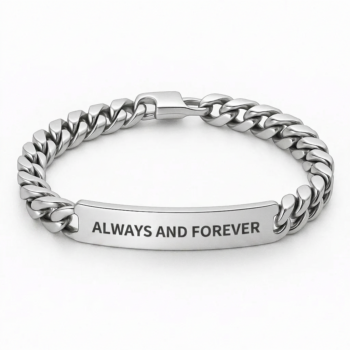 Men's Silver Bracelet — Luxury Gift with Message Engraving