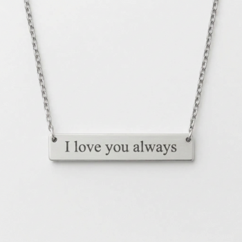 Silver Necklace with Personal Message Engraving