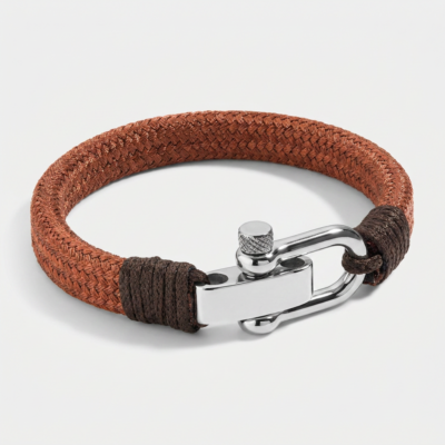 Shackle Clasp Nautical Rope Bracelet — Orange