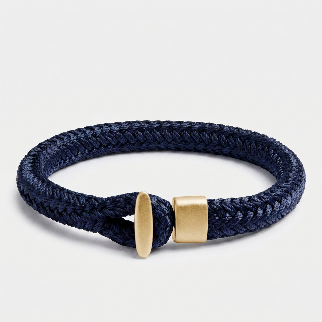 Pin Closure Nautical Rope Bracelet — Gold