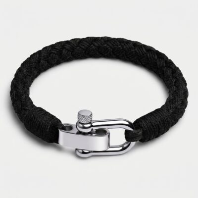 Cotton Rope Nautical Rope Bracelet — Black