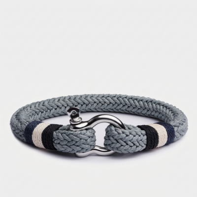 Cotton Rope Nautical Rope Bracelet — Gray