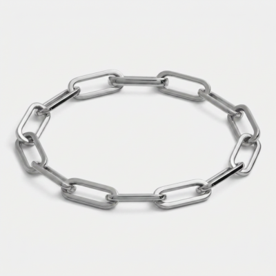 Lobster Clasp Paperclip Chain Bracelet — Silver
