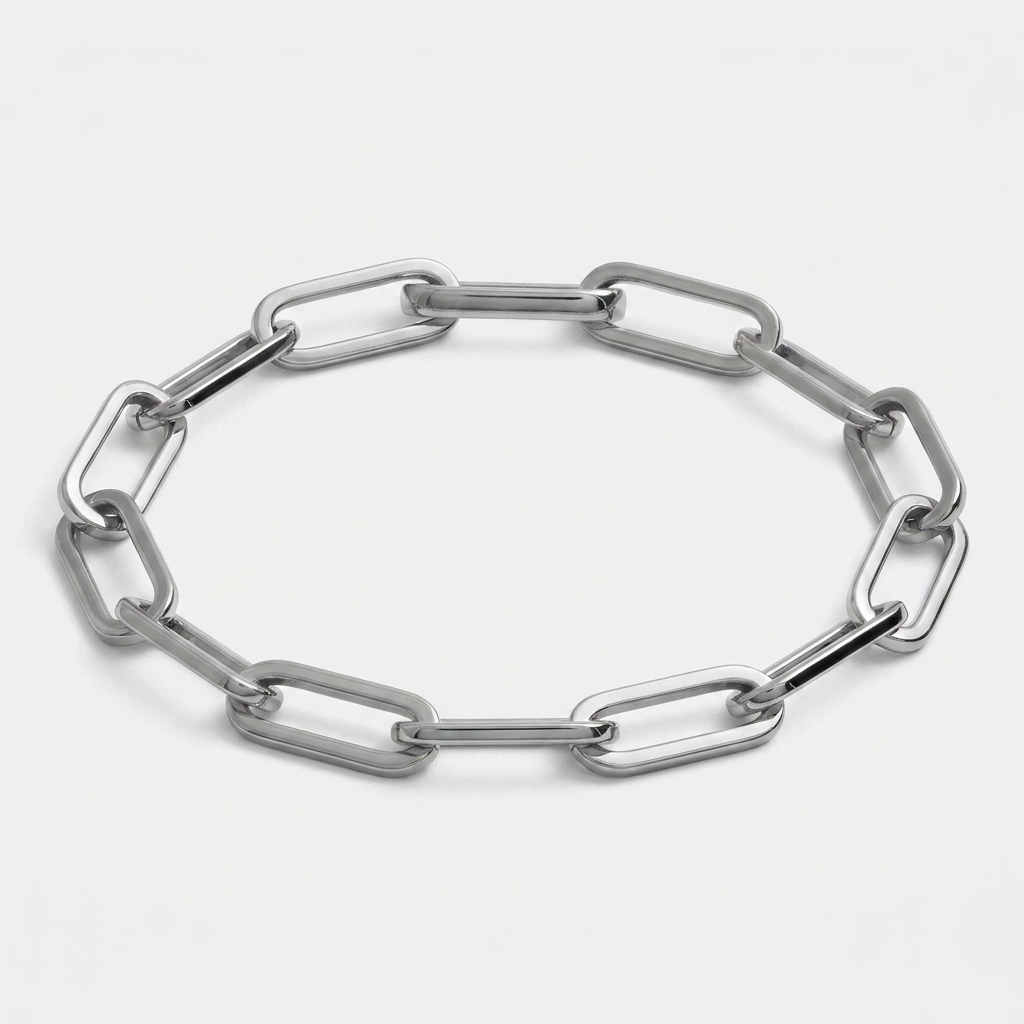 Lobster Clasp Paperclip Chain Bracelet — Silver