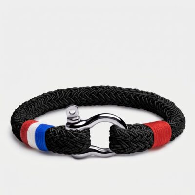 Braided Nylon Nautical Rope Bracelet — Black