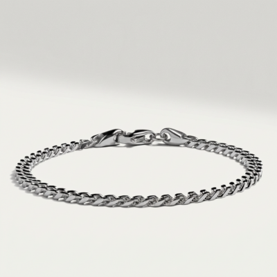 Cuban Link Chain Bracelet 4mm — Silver