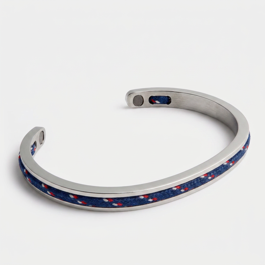 Steel Cuff Bracelet — Navy