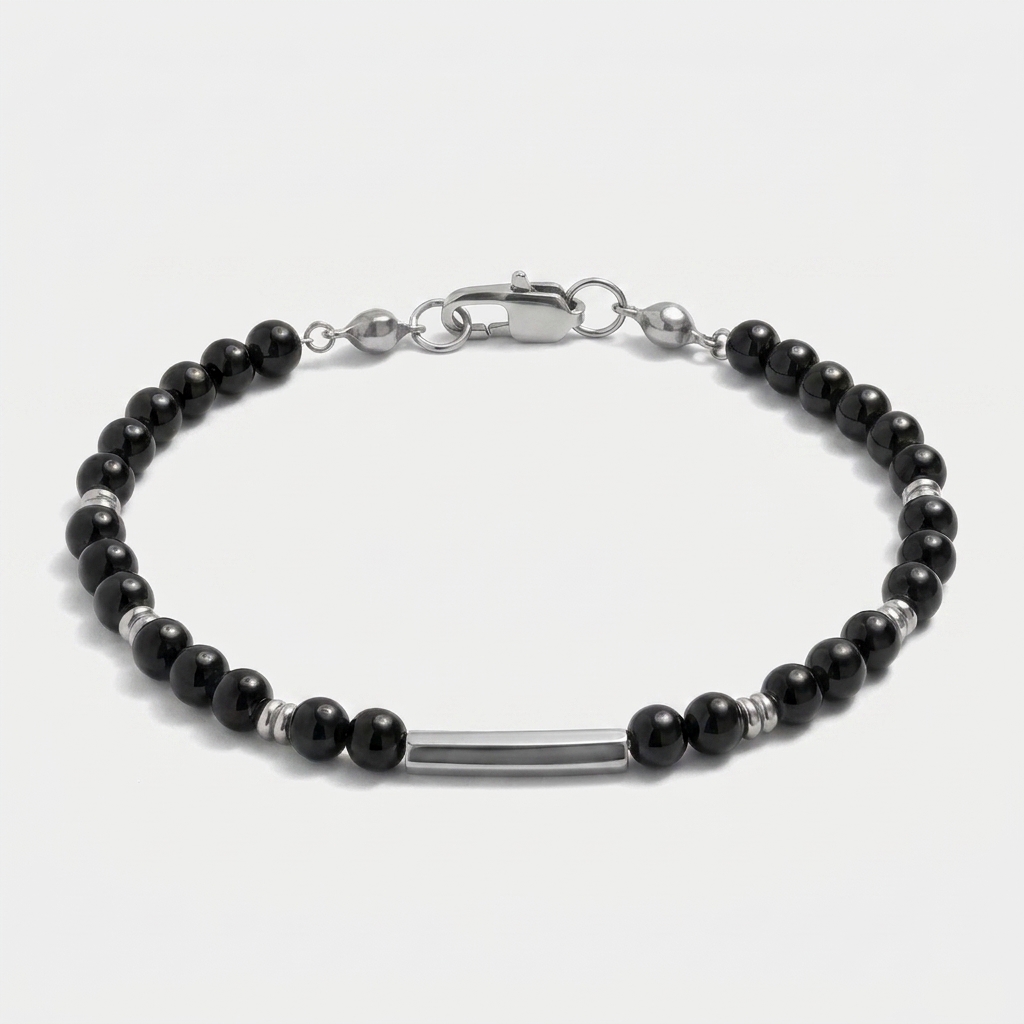 Onyx Beaded Stone Bracelet