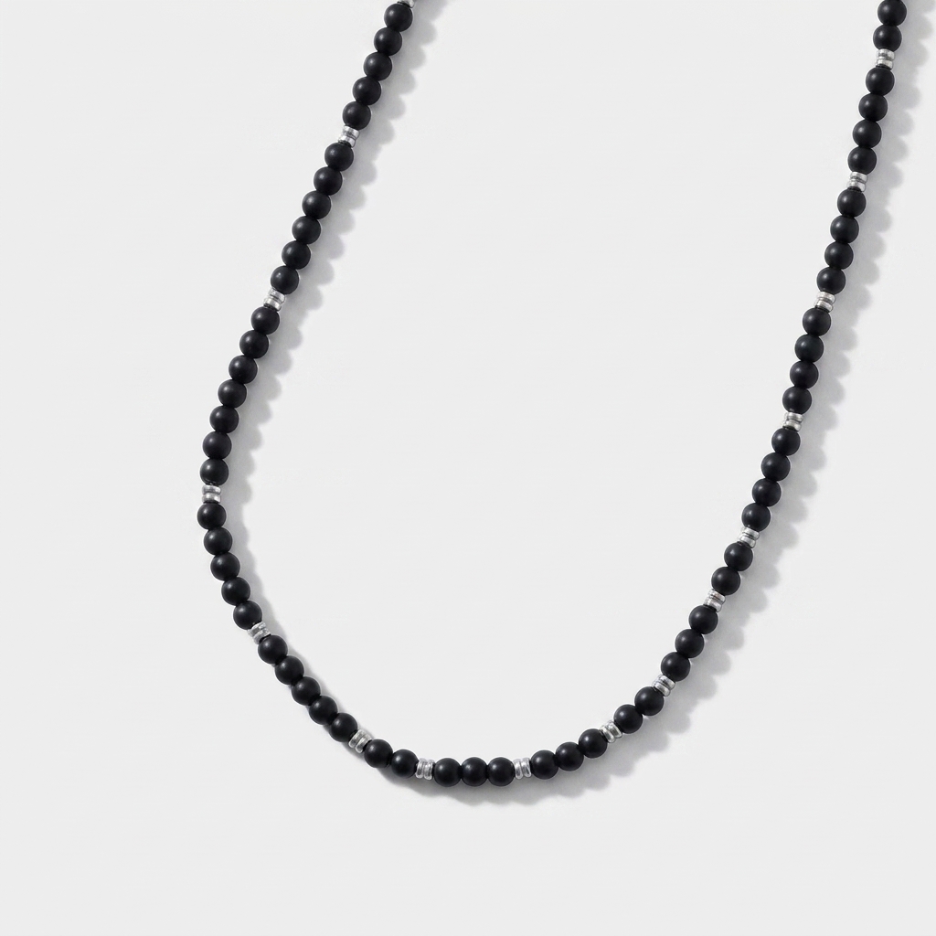Onyx Beaded Stone Necklace