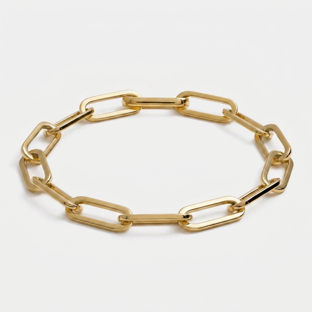 Lobster Clasp Paperclip Chain Bracelet — Gold