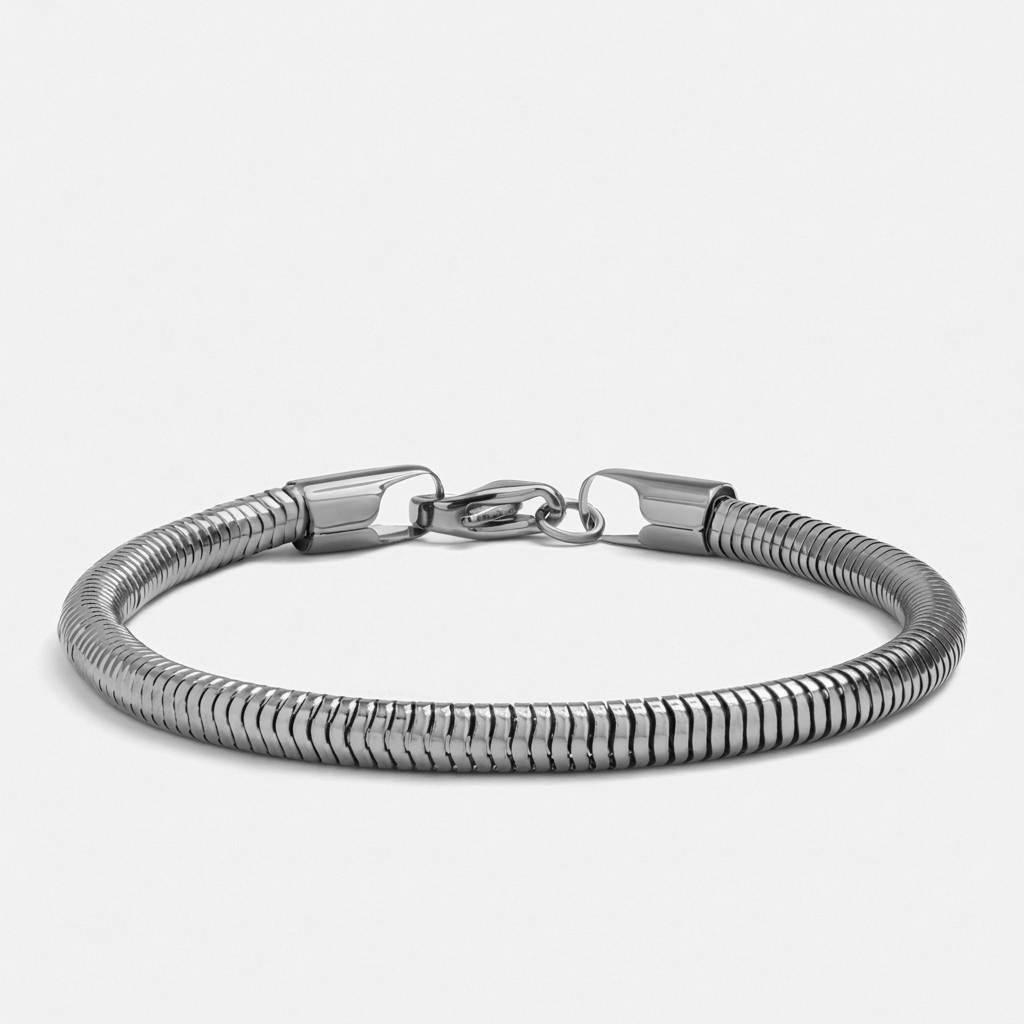 Snake Chain Bracelet 4mm — Silver