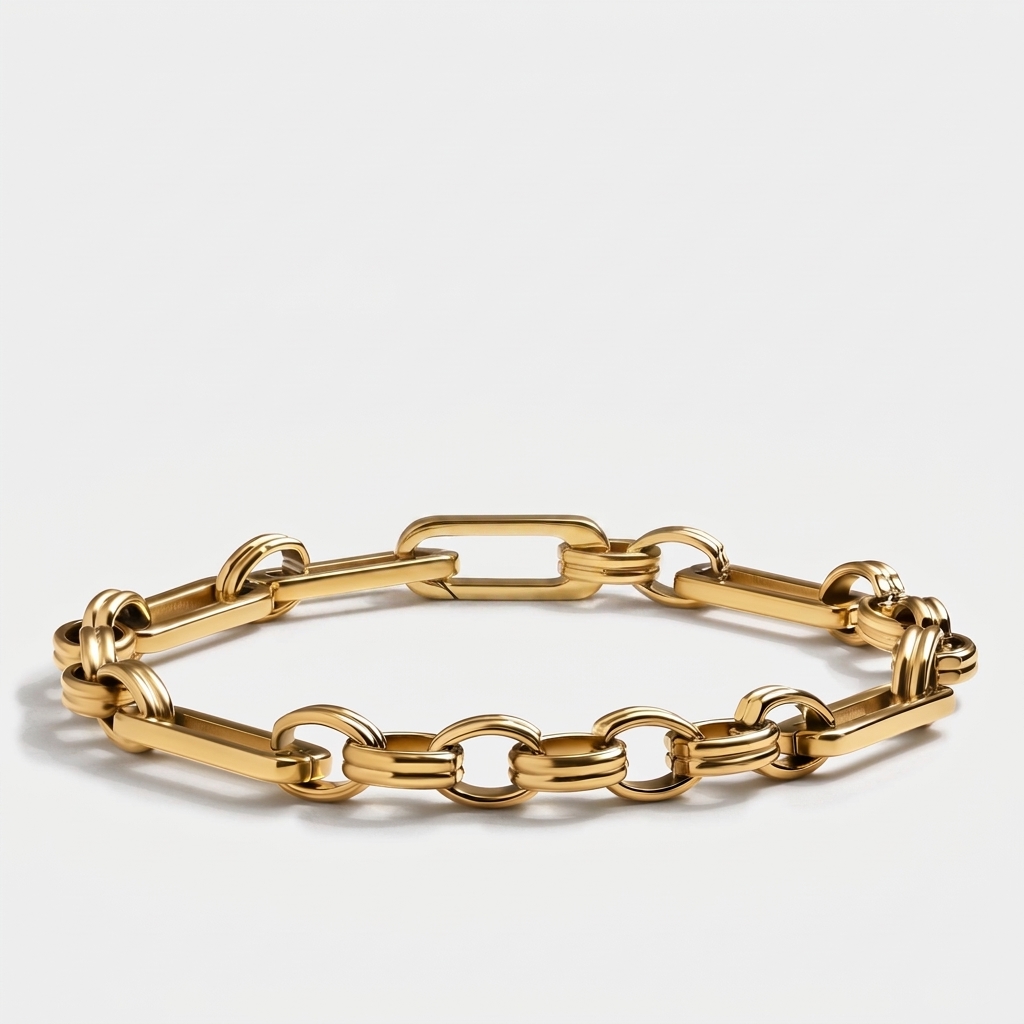 Hinge Clasp Paperclip Chain Bracelet — Gold