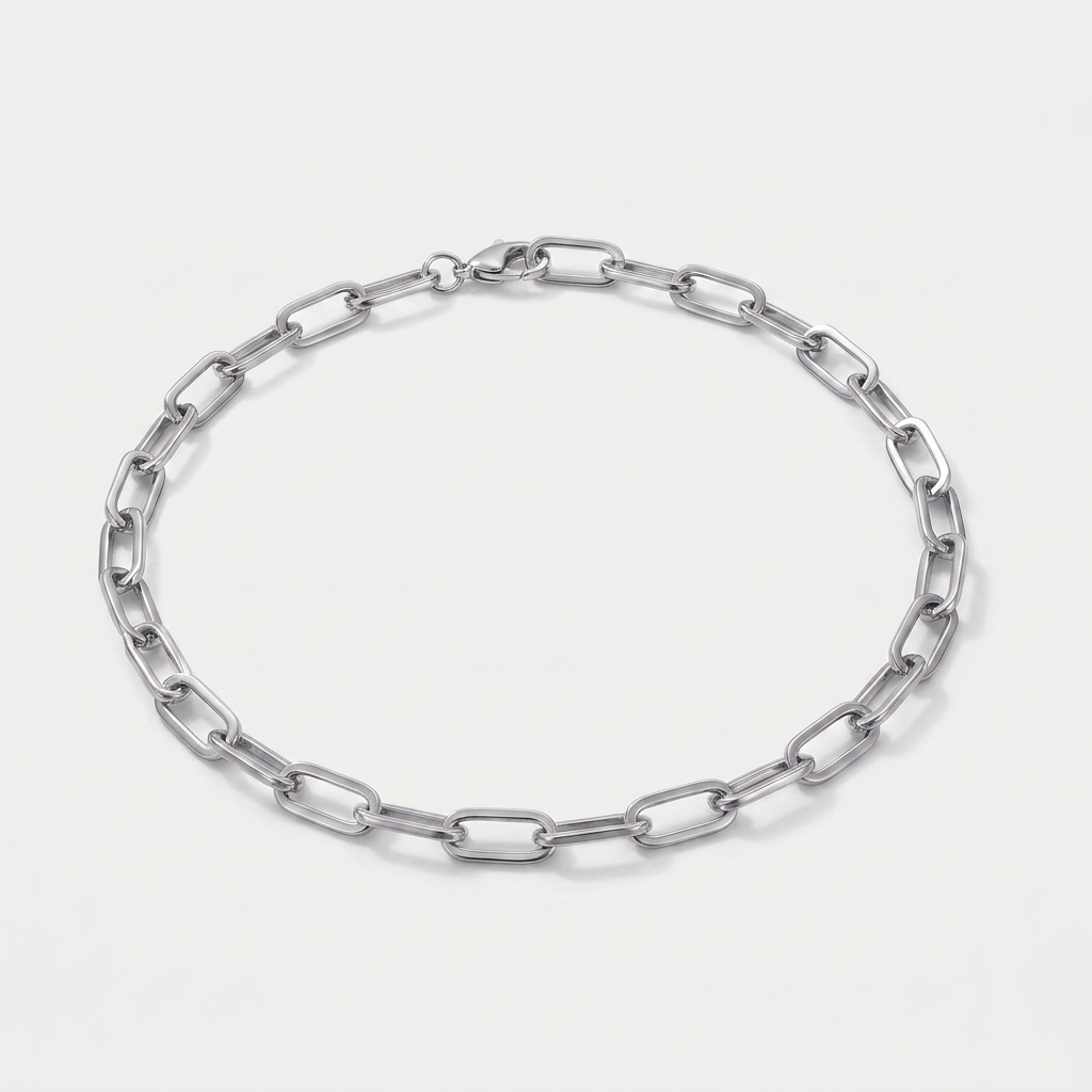 Paperclip Chain Necklace — Silver