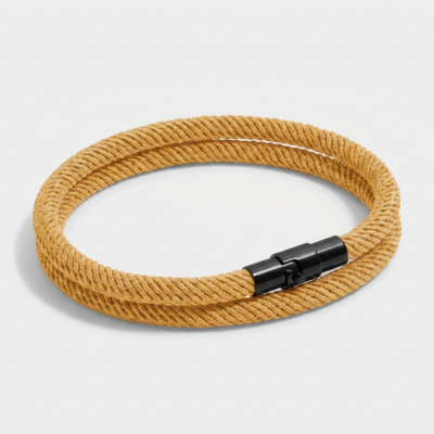 Adjustable Slide Knot Nautical Rope Bracelet — Yellow