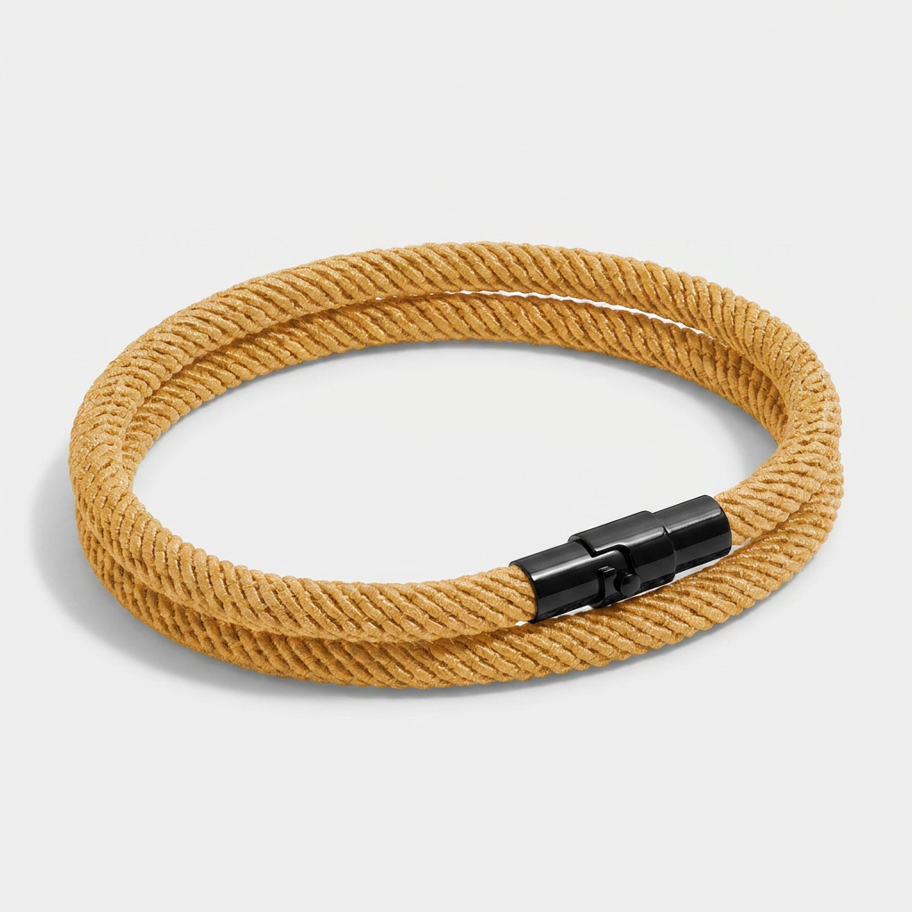Adjustable Slide Knot Nautical Rope Bracelet — Yellow