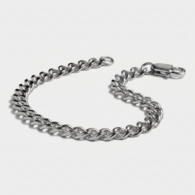 Cuban Link Chain Bracelet 6mm — Silver