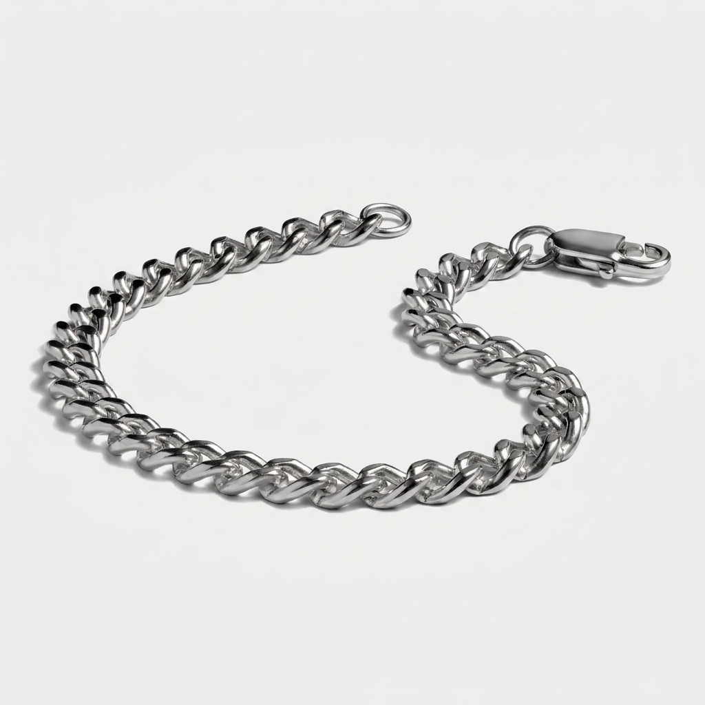 Cuban Link Chain Bracelet 6mm — Silver