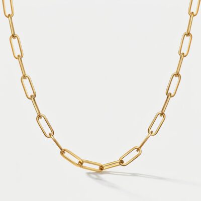 Paperclip Chain Necklace — Gold