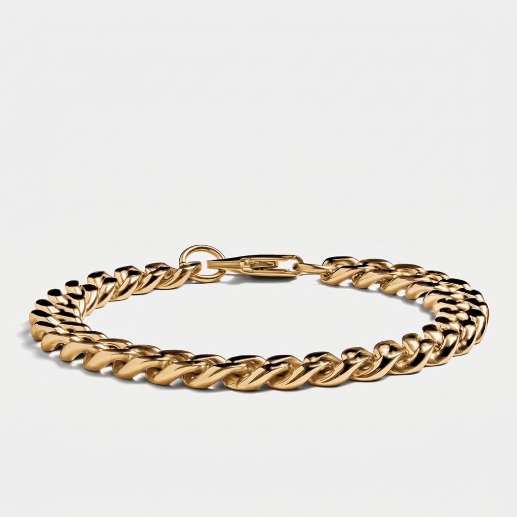 Cuban Link Chain Bracelet 8mm — Gold