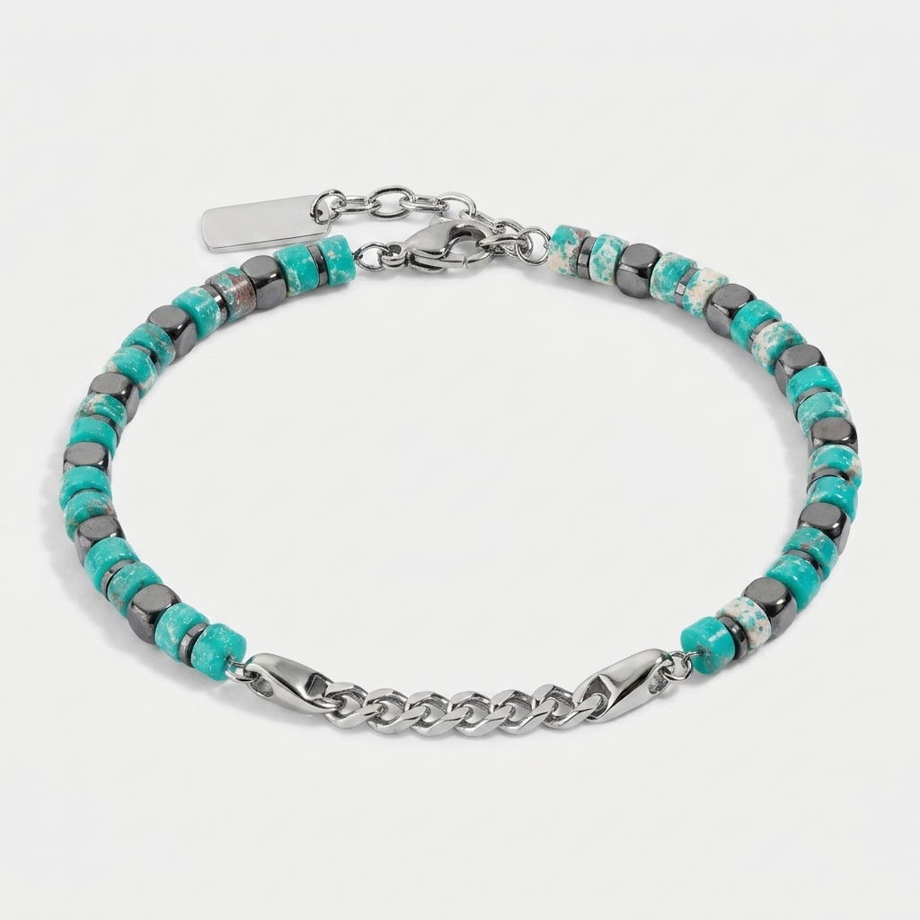 Teal Stone Chain Bracelet
