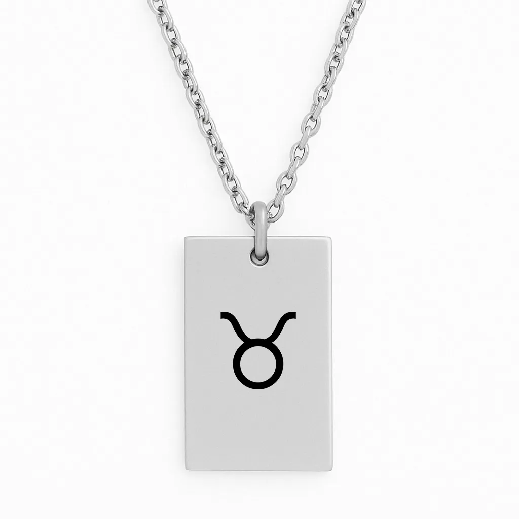 Luxury Stainless Steel Bar Necklace with Your Zodiac Sign – Image 3