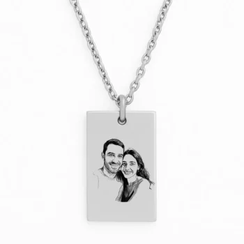 Luxury Stainless Steel Bar Necklace with Couple Engraving
