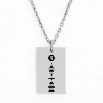Luxury Stainless Steel Bar Necklace with Spotify Code
