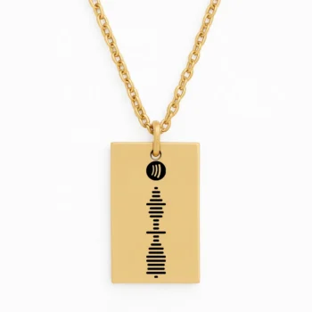 Luxury Stainless Steel Bar Necklace with Spotify Code
