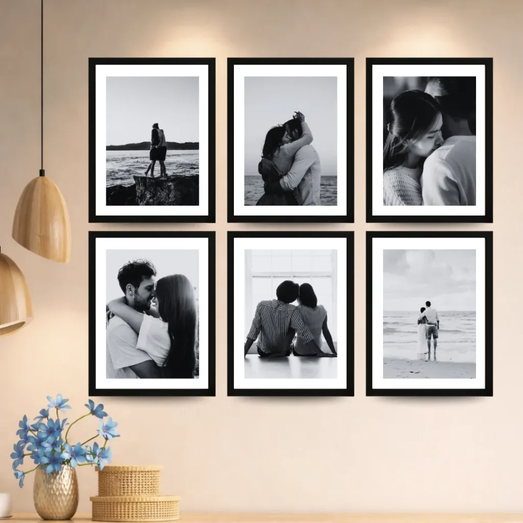 Gallery Wall Set: 6 Wood Frames with Printed Photos