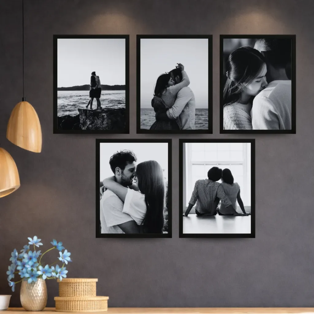 Gallery Wall Set: 5 Wood Frames with Printed Photos