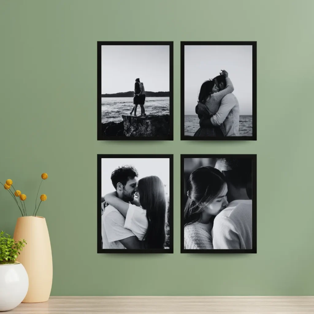 Gallery Wall Set: 4 Wood Frames with Printed Photos