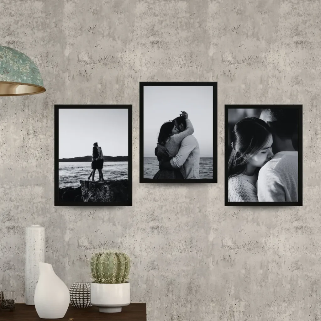 Gallery Wall Set: 3 Wood Frames with Printed Photos